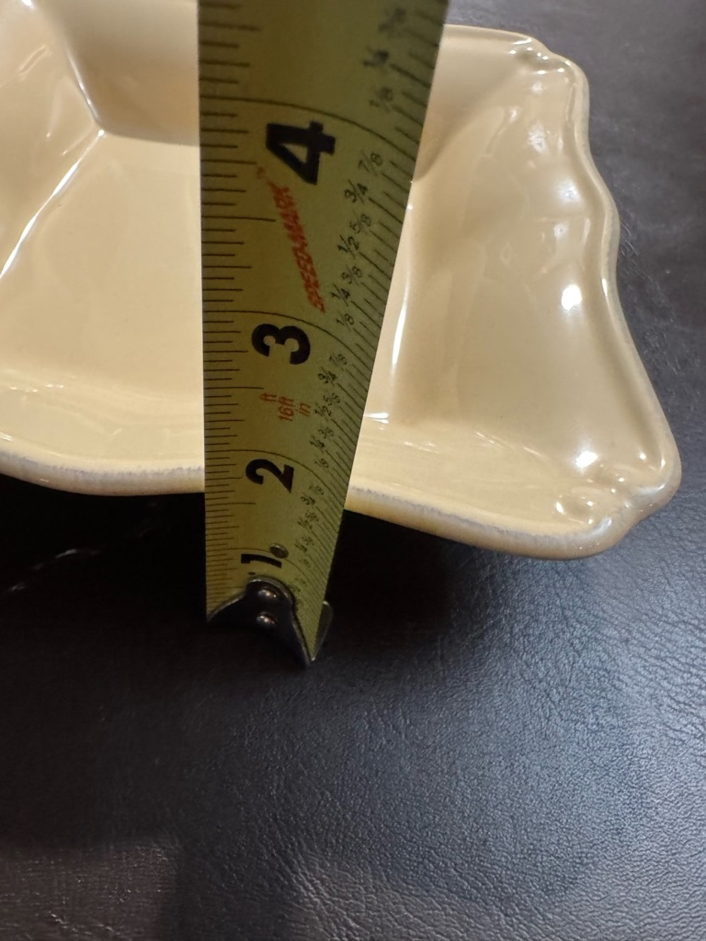 Taste of Home Yellow Ceramic Two-Tier Serving Stand with Black Metal Frame - Picture 6 of 7